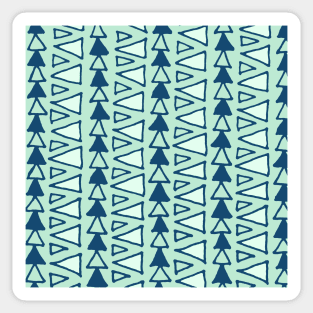 Mint and Navy Blue Hand Drawn Geometric Pattern Sticker